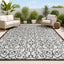 Alfombra vintage filigrana 5x8ft gris/negro texturizado