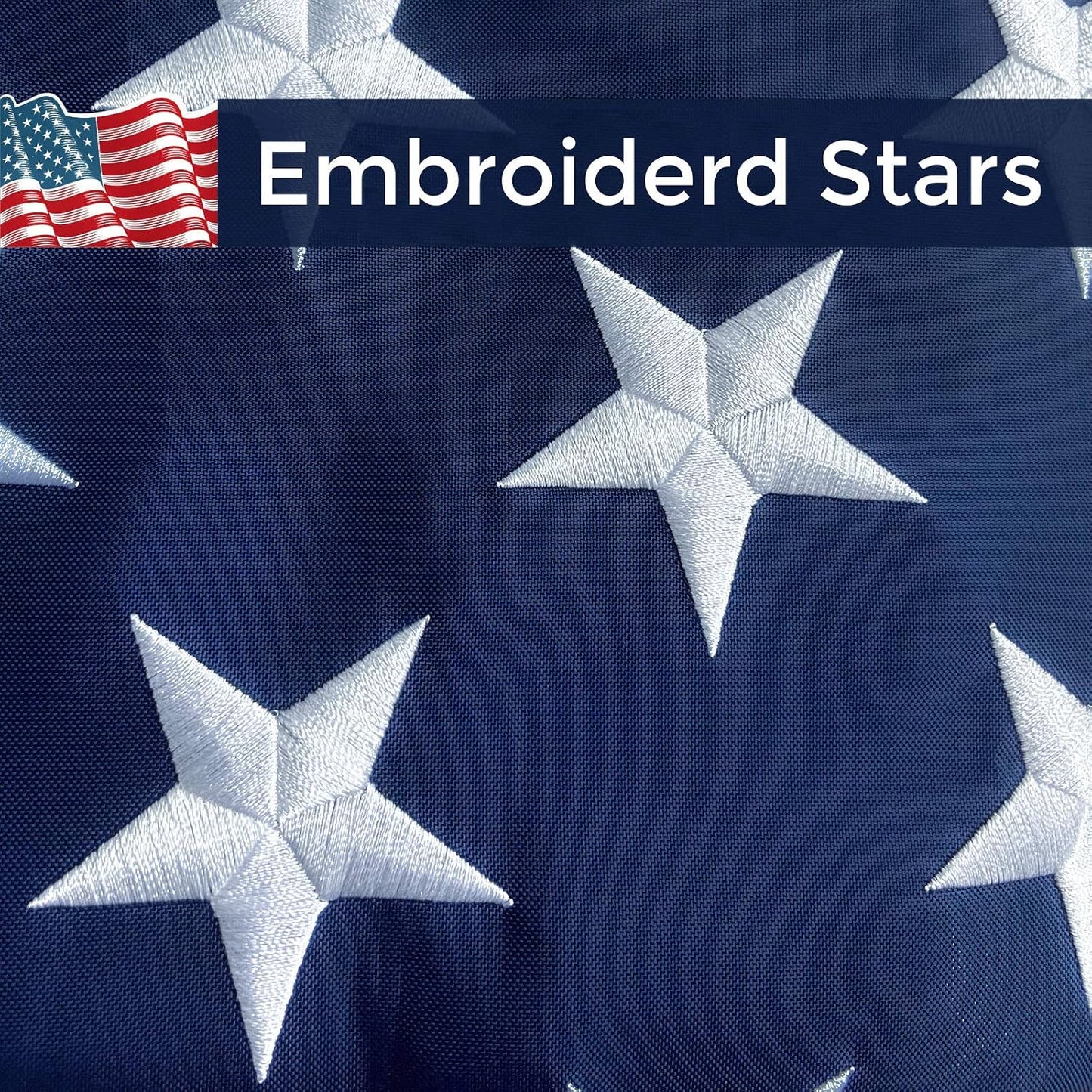 Bandera EE.UU. 4x6ft resistente estrellas bordadas