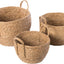 Cesta mimbre redonda con asas trenzadas set 3