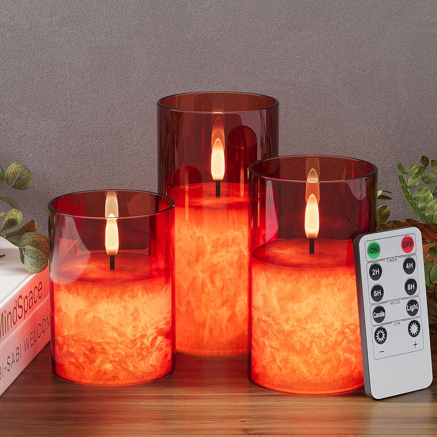 Velas cera real sin llama control remoto led boda hogar