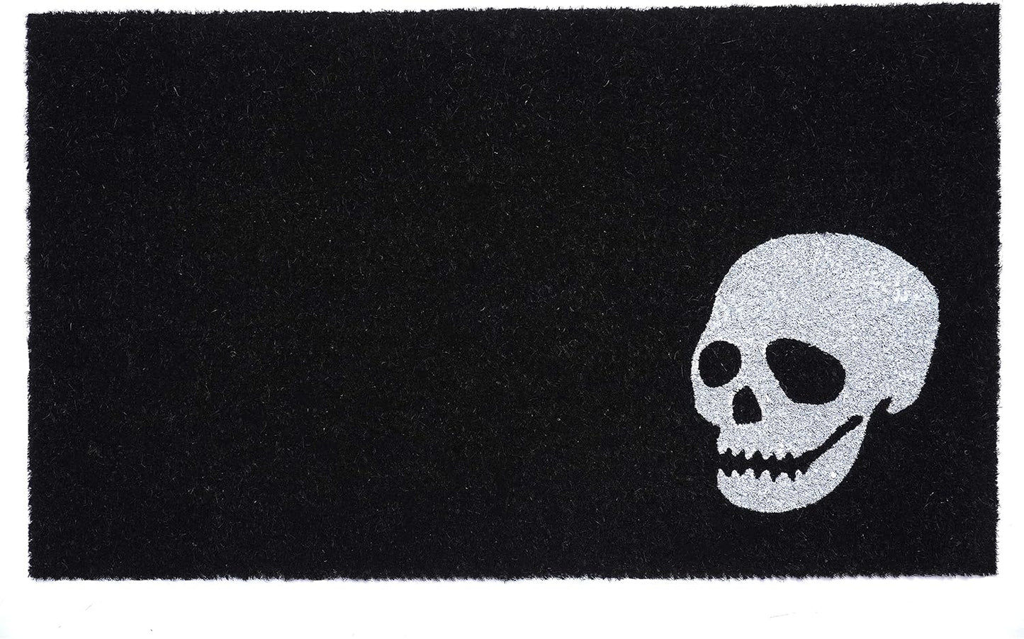 Felpudo calavera blanca 17x29" negro