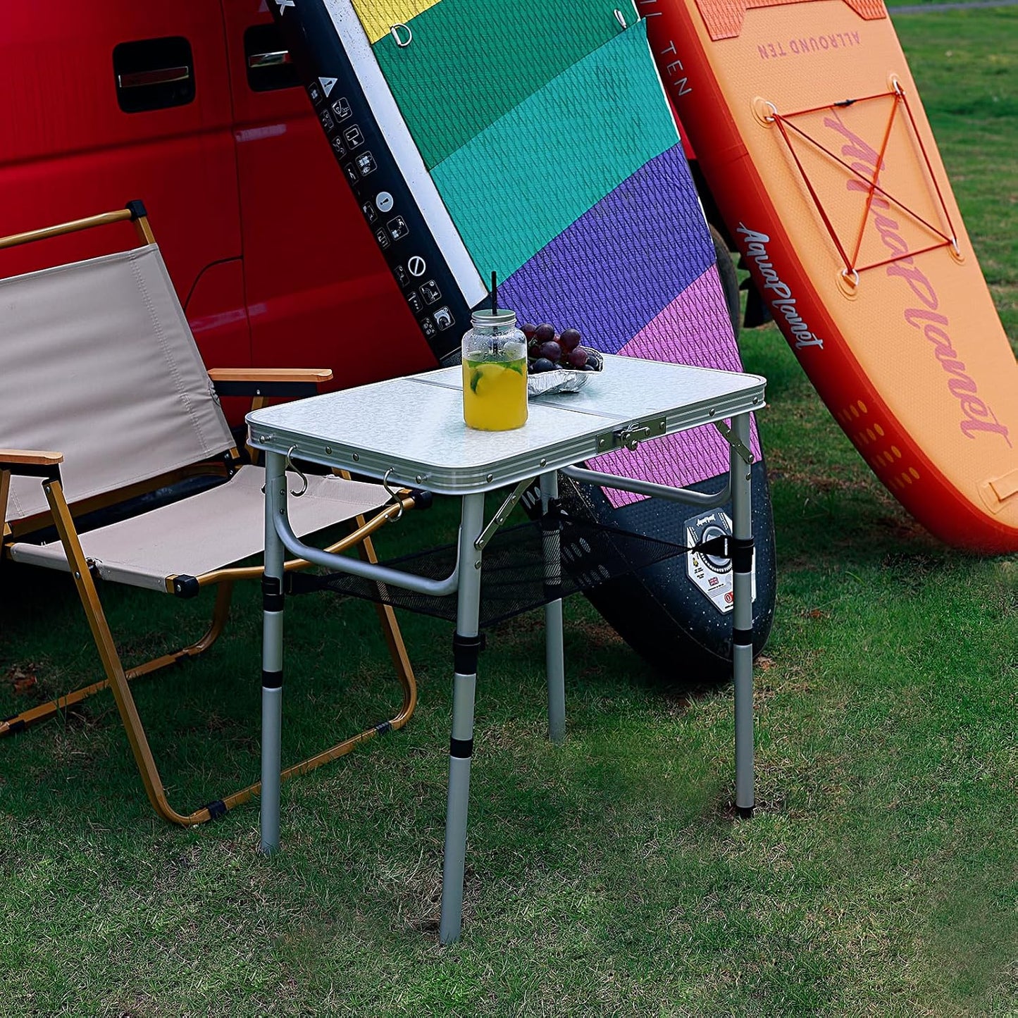 Mesa plegable aluminio 24x16" 3 alturas RV