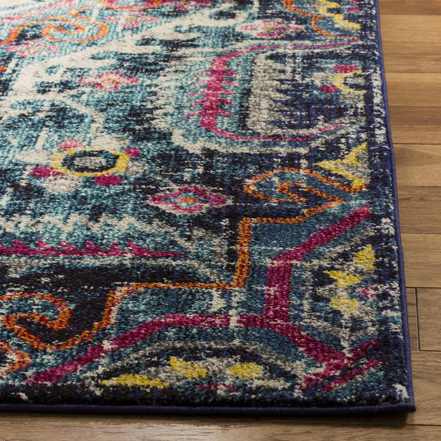 Alfombra cuadrada 3ft color fucsia bohemio