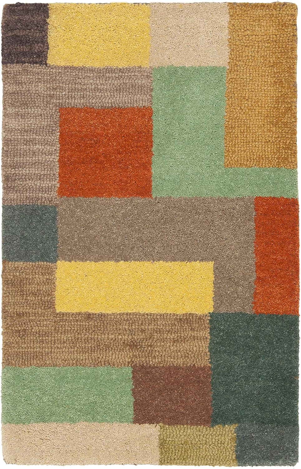 Alfombra decorativa 2x3ft moderna lana abstracta multicolor
