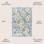 Alfombra bohemia vintage enrejada azul 8x10" sala dormitorio