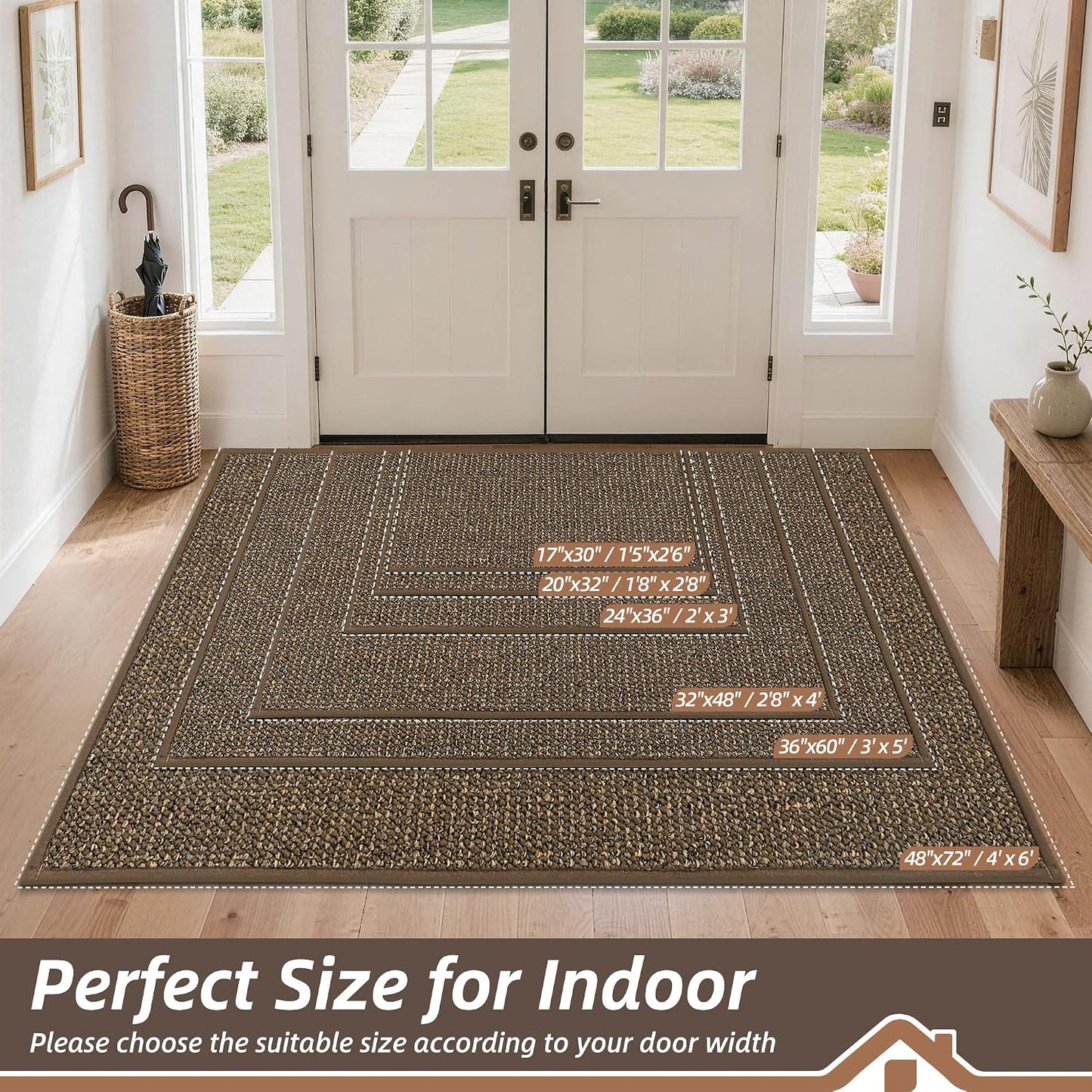 Tapete puerta Dirt Trapper 24x36pulg antiderrap marrón