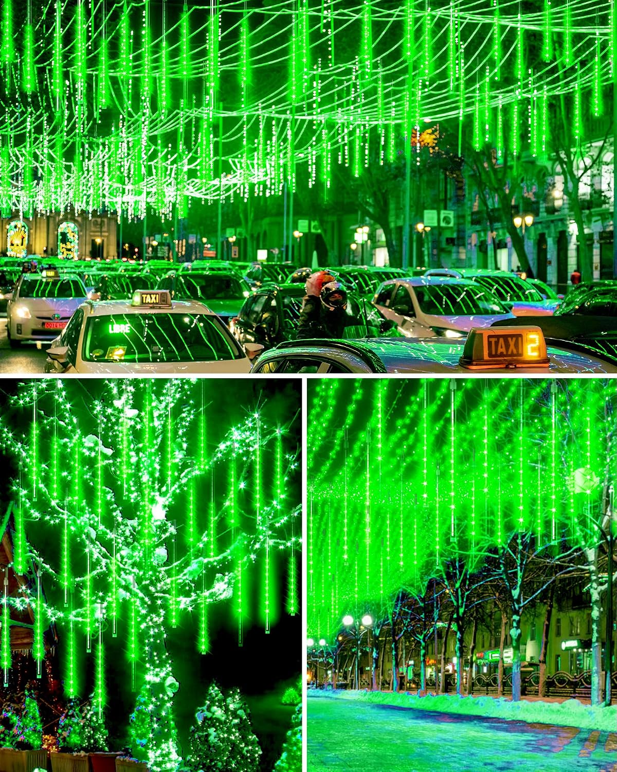 Luces lluvia meteoritos exteriores 16pulg 10tubos 360LED