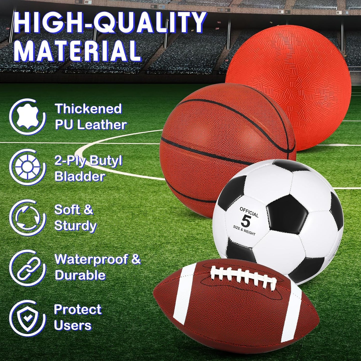 Set 8 pelotas deportivas oficiales con bolsas y bombas