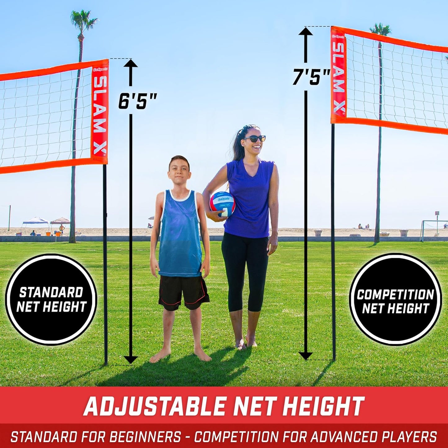 Set voleibol cuadrado Slam X 4 Square 14-21ft