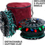 Soporte carrete luces navideñas 3 ruedas con bolsa poliéster