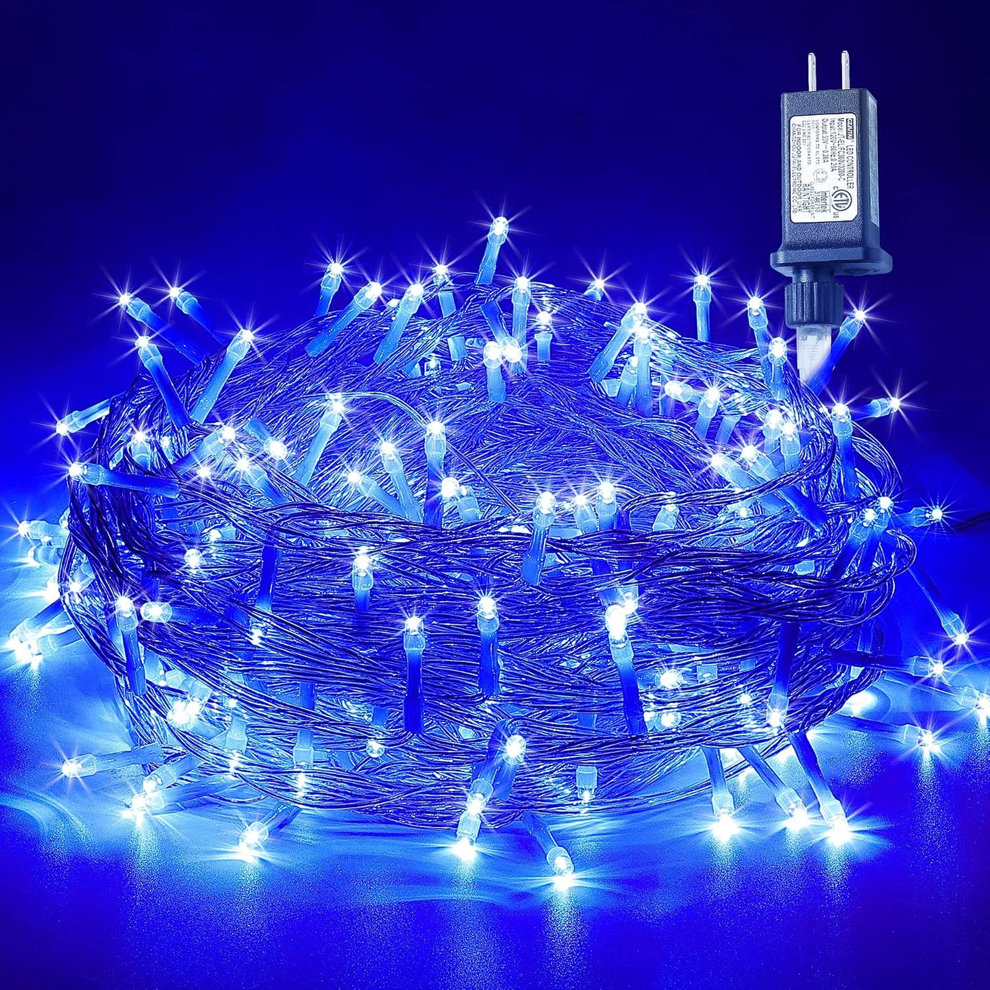 Luces Navidad azules 8 modos enchufables interiores exteriores