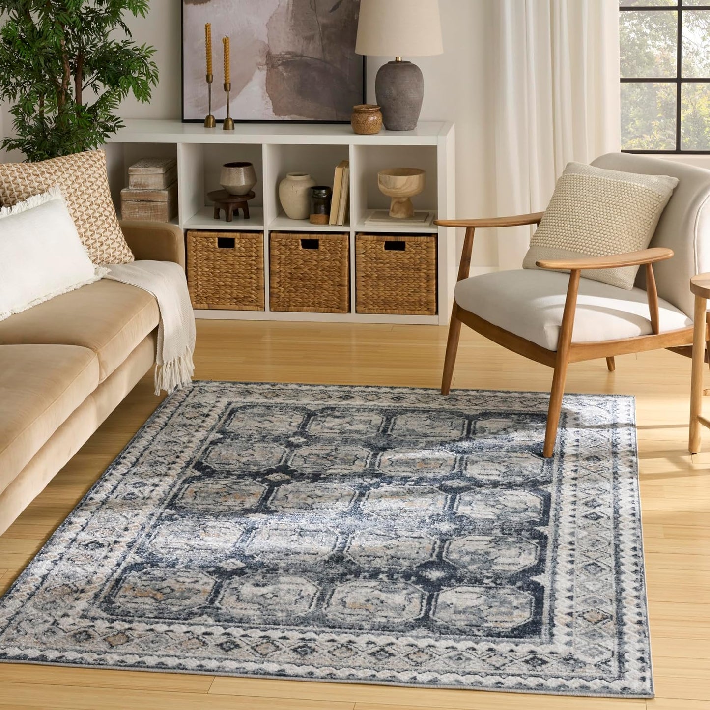 Alfombra 5x7pies dormitorio sala comedor fácil limpiar