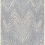 Tapete Chevron azul/marfil 2x10ft suave resistente manchas