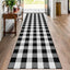 Alfombra cuadriculada 3x10ft pasillo exterior tejida a mano