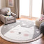 Alfombra redonda para cuarto de niños 4ft rosa y gris