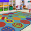 Alfombra infantil multicolor con círculos 7x12ft