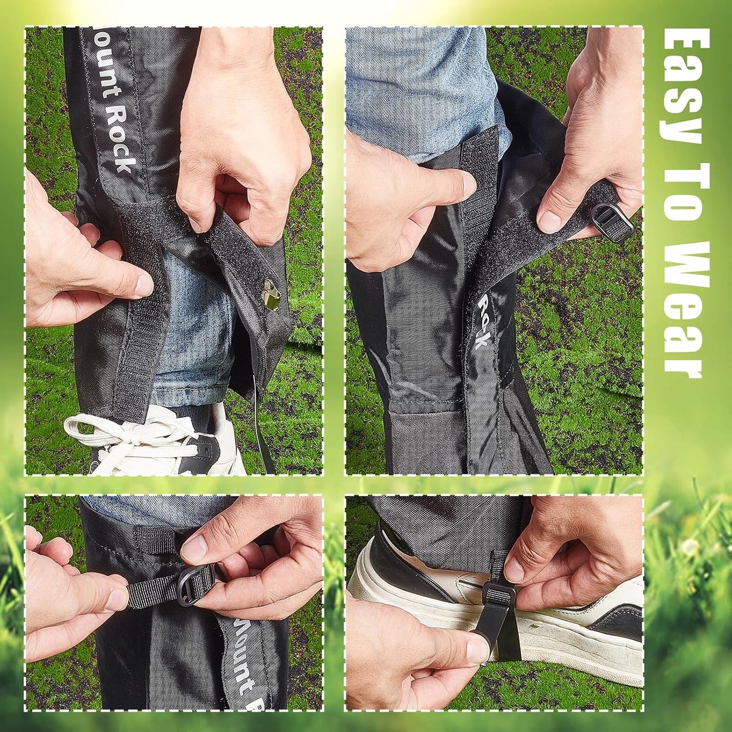 Polainas impermeables ajustables para senderismo y escalada