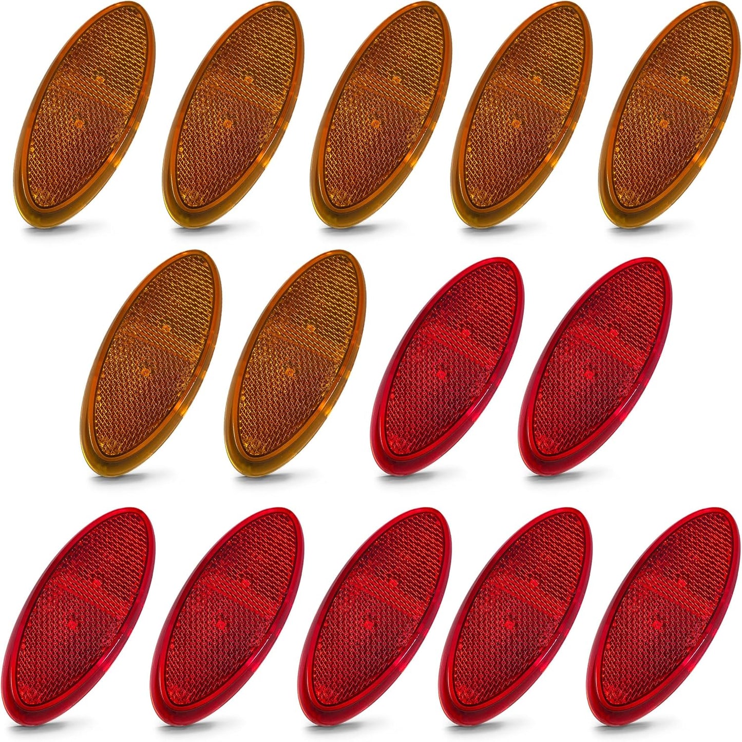 Luz ovalada RV remolque 12V ámbar rojo pack 14