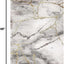 Alfombra decorativa 2'3x4' gris y dorado abstracta