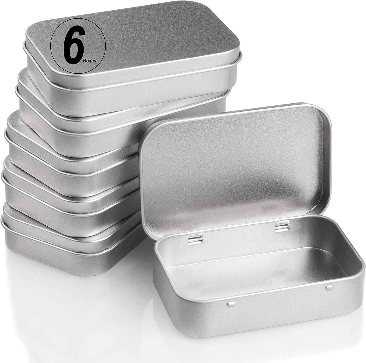6 Cajas Almacenamiento Latas 3.7x2.4pulg Tapas Organizador Hogar