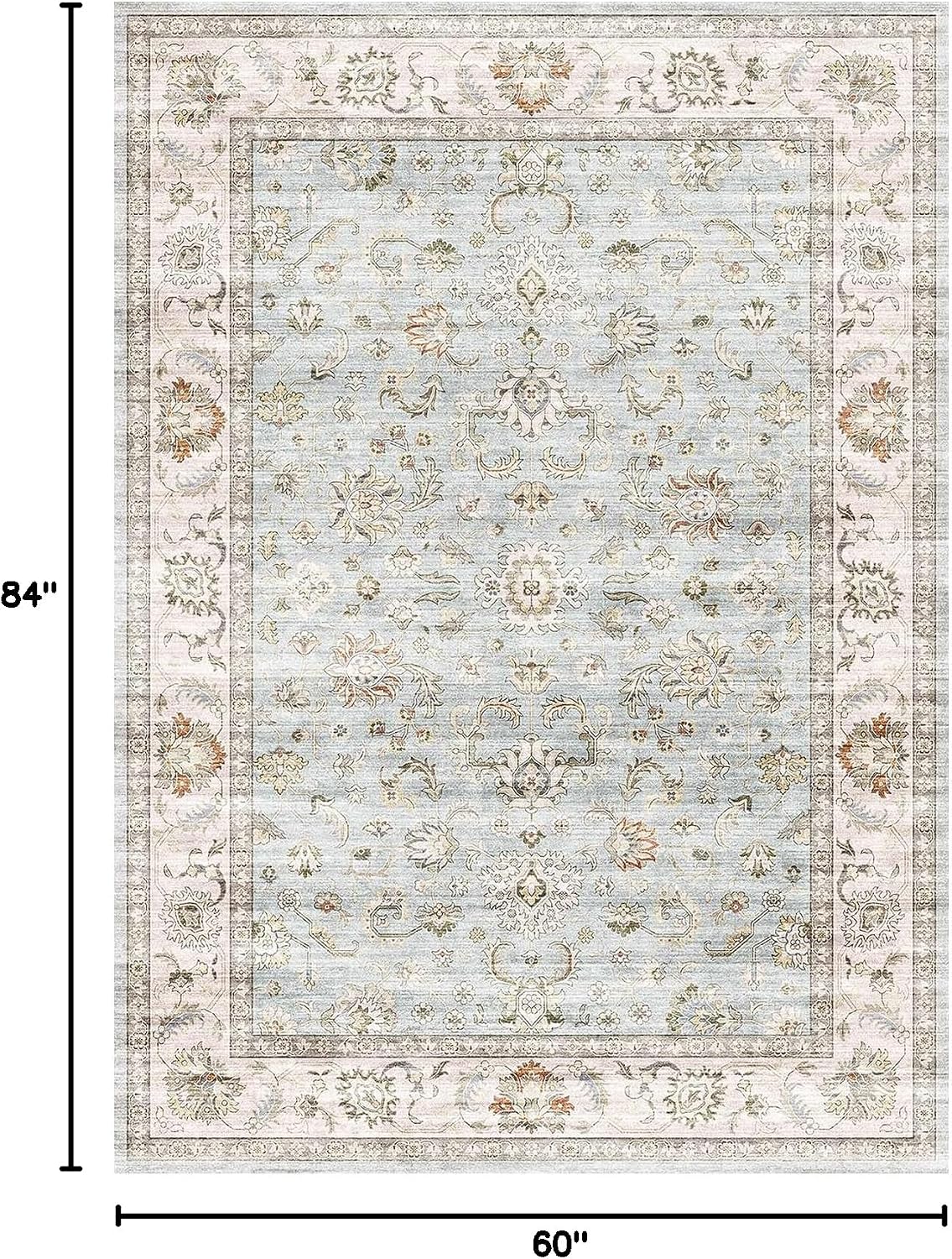 Alfombra lavable 5x7ft antiderrap sala cocina