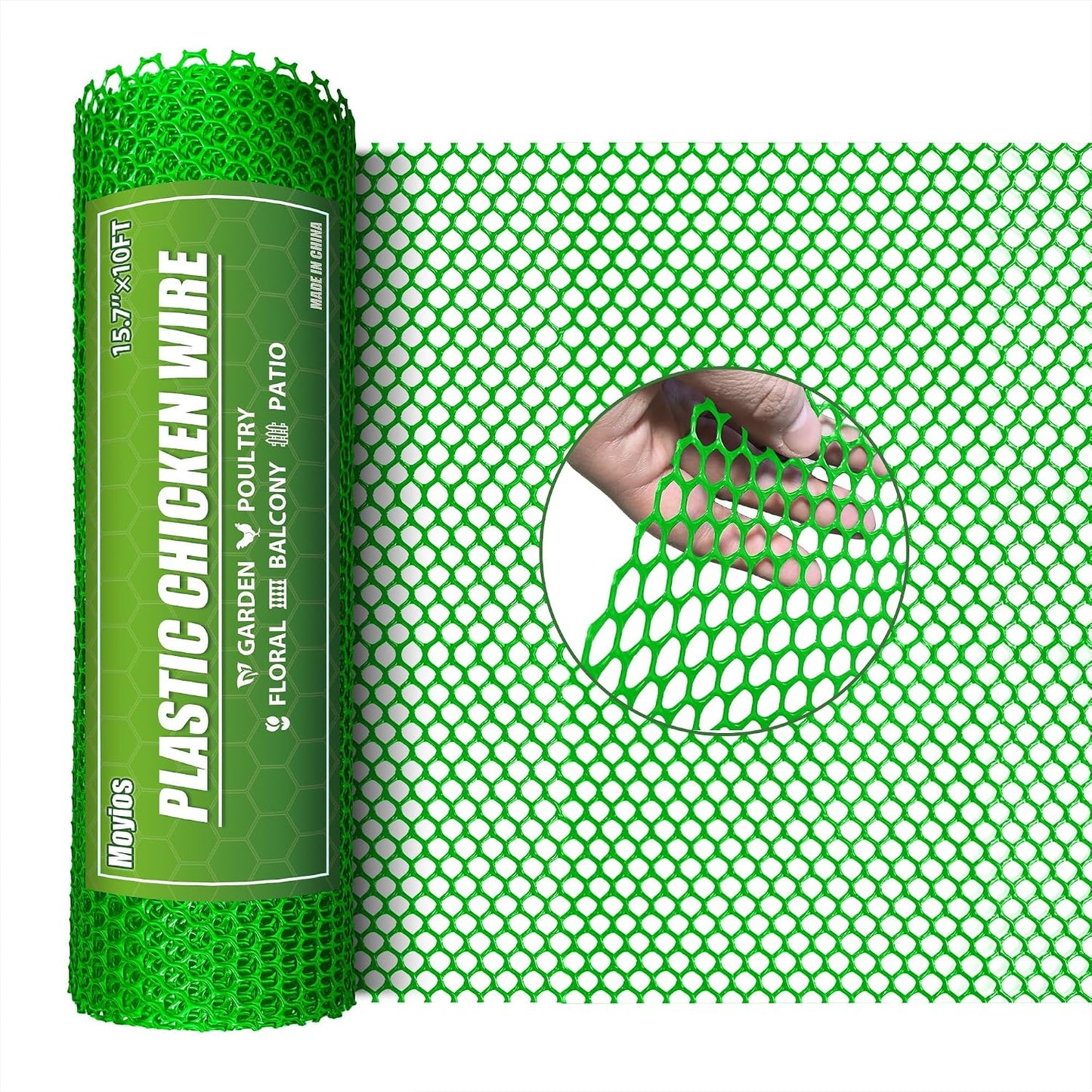 Rollo malla plástica hexagonal 15.7" x10ft jardín