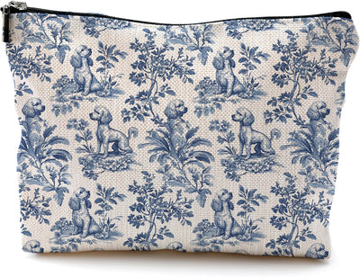 Bolsa maquillaje floral vintage clásica con cremallera