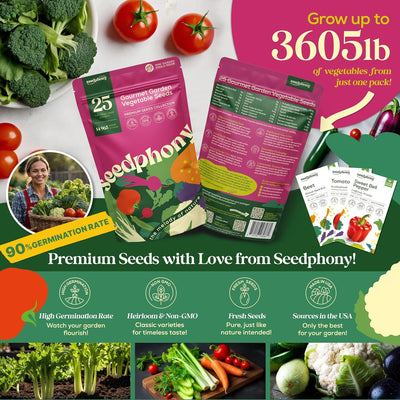 Pack 25 semillas vegetales jardín