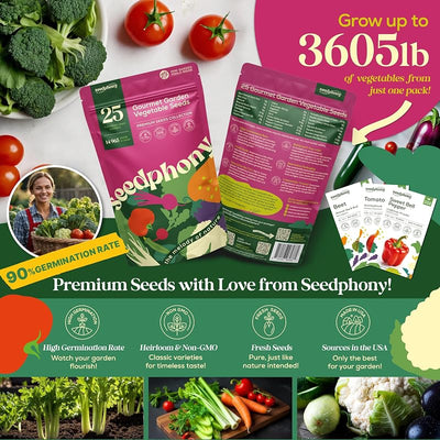 Pack 25 semillas vegetales jardín