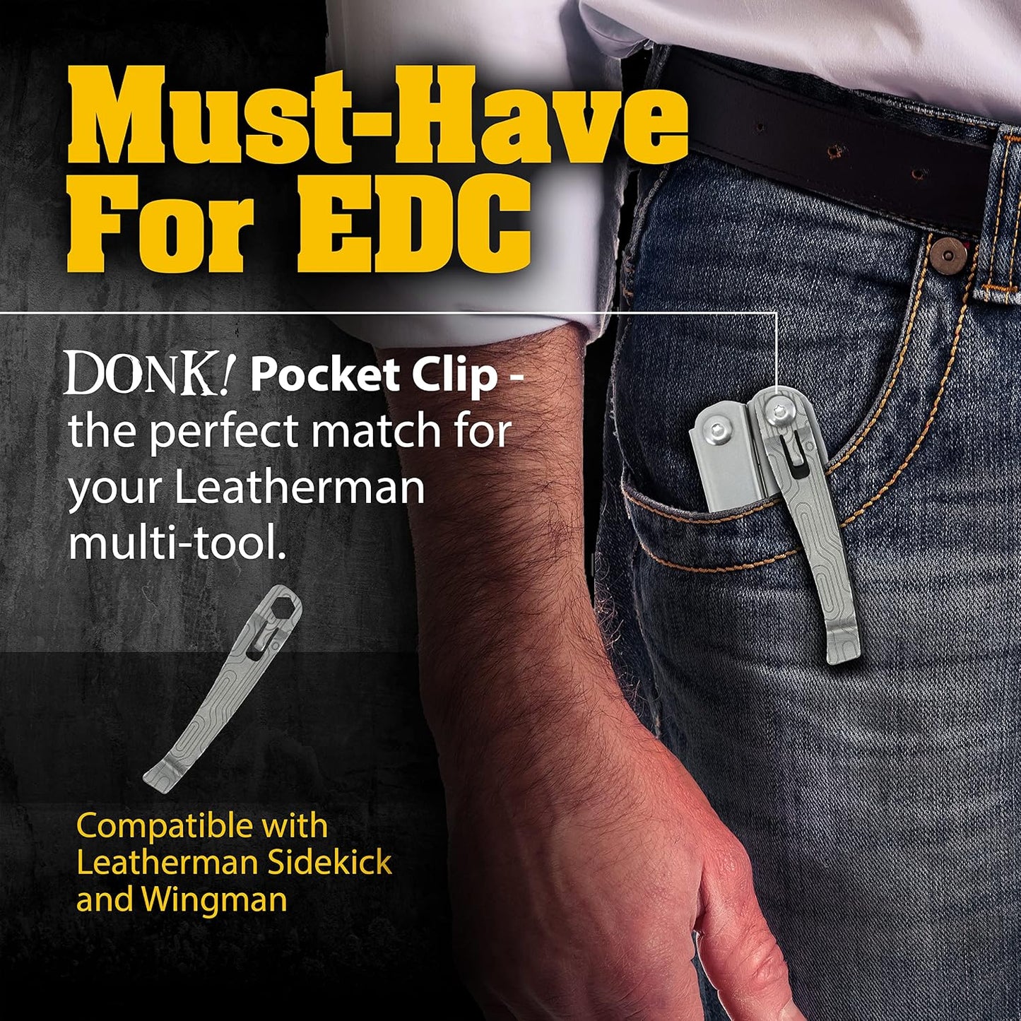 Clip titanio para Leatherman Wingman y Sidekick 5 diseños