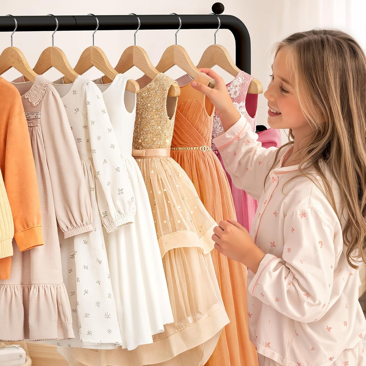 Perchero ropa niños 2 pisos tela mini