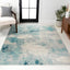 Alfombra sala dormitorio cocina 4x6 crema/azul apta mascotas