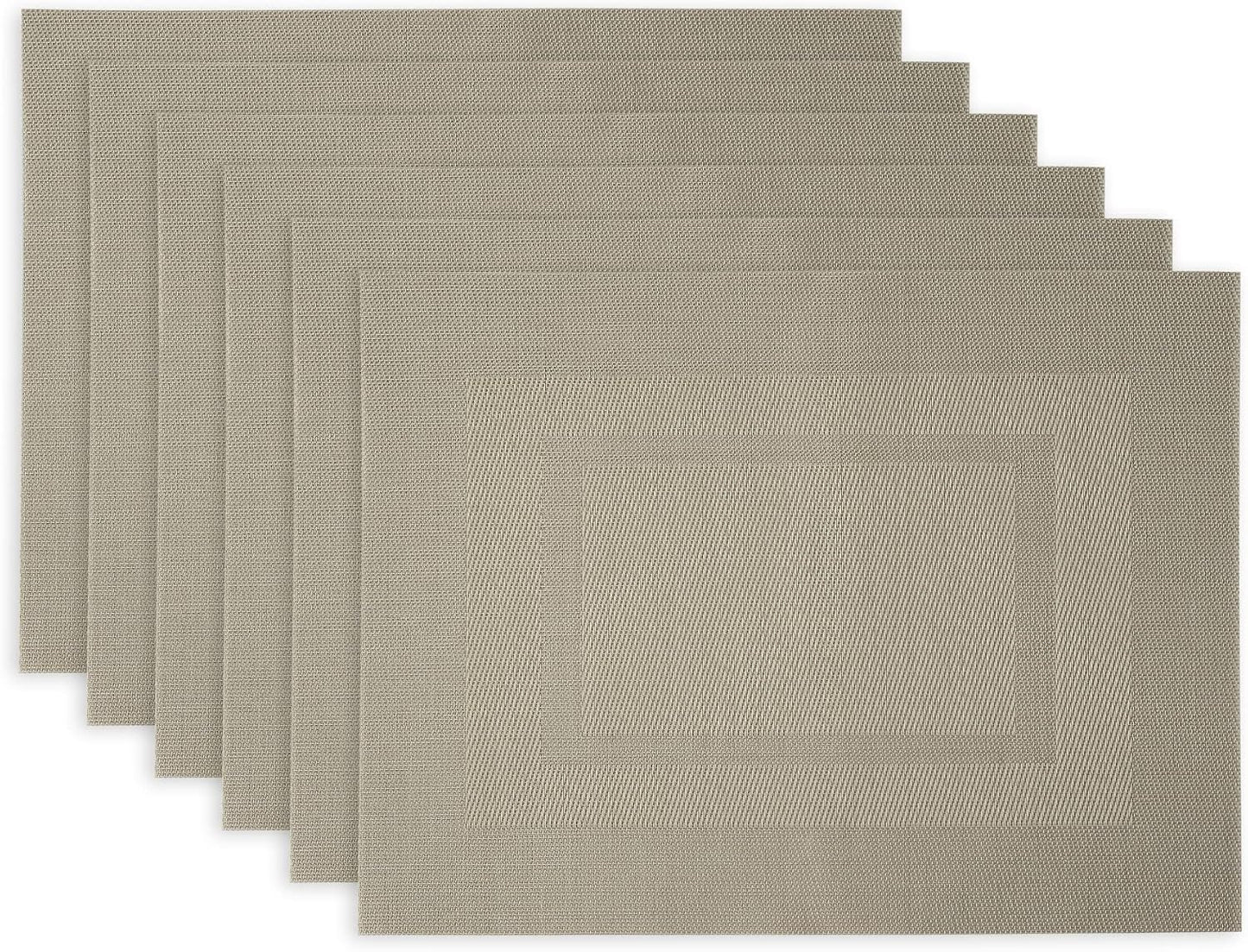 6 Pzas Manteles PVC 13x17.25 Piedra Interior/Exterior
