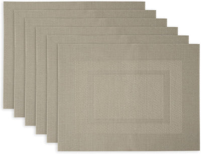 6 Pzas Manteles PVC 13x17.25 Piedra Interior/Exterior
