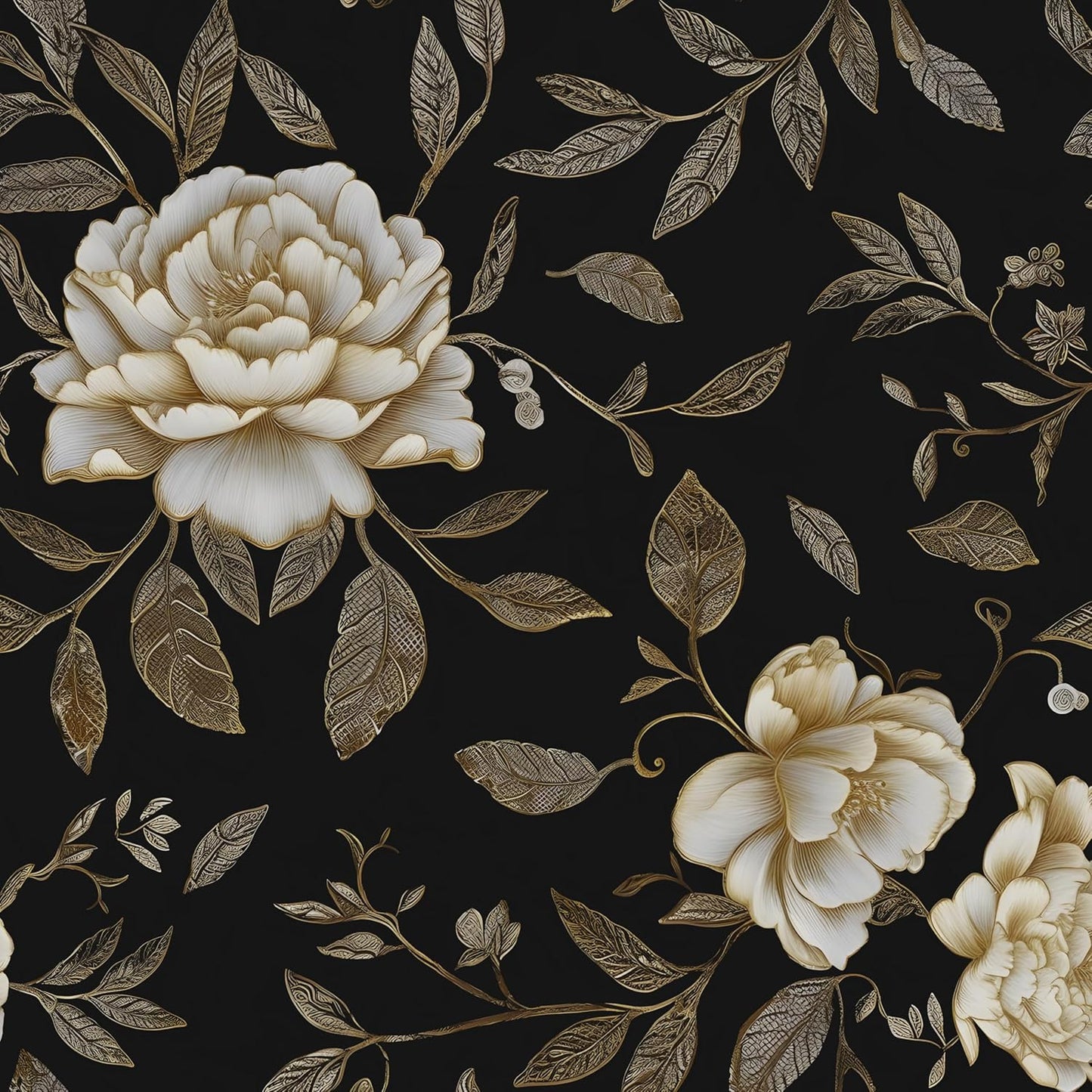 Papel tapiz floral autoadhesivo 17.5x393.7pulg
