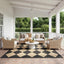 Alfombra patio 8x10ft gris oscuro/marfil resistente manchas