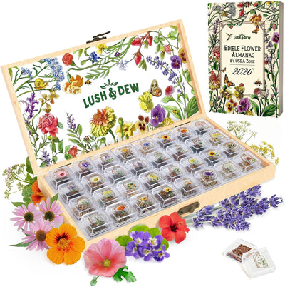 Banco semillas flores comestibles 32 tipos 30000 semillas zona 3-11