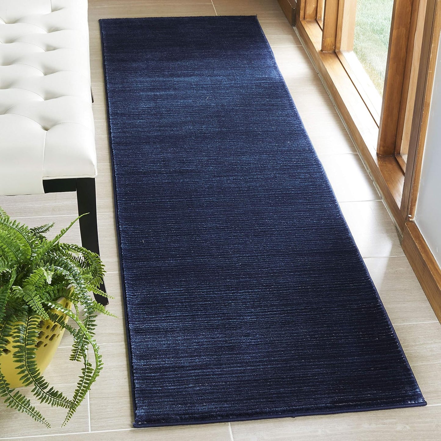 Runner sala azul marino 2'2"x6' resistente no pelado