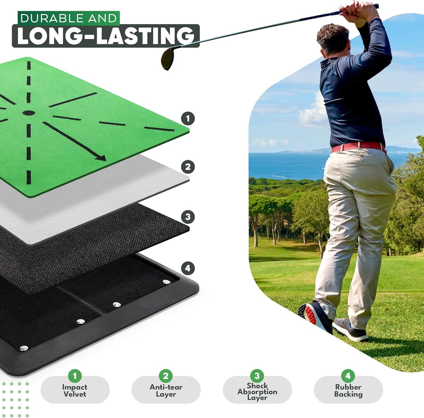 Tapete golf profesional césped realista interior exterior