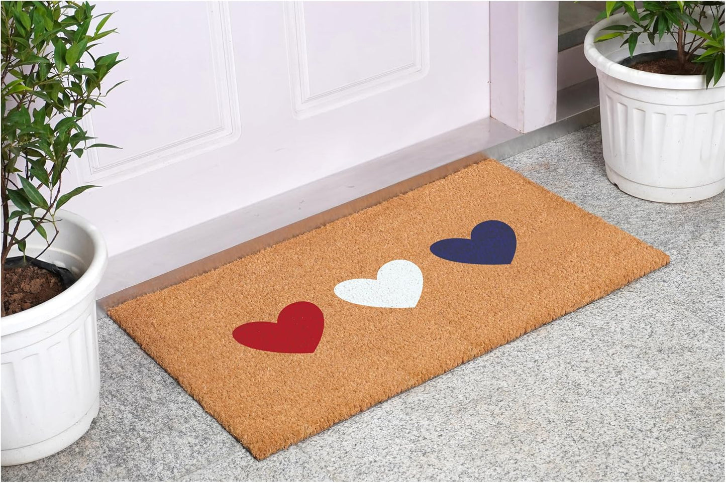Felpudo corazones patrióticos 24x36pulg