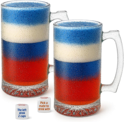 Set 4 jarras vidrio congelador 16oz con asa