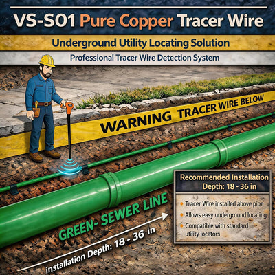 Cable trazador 14 AWG 100% cobre sólido HDPE resistente