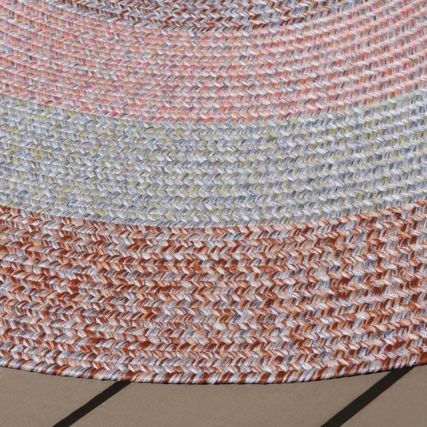 Alfombra decorativa ovalada 3x5ft color marrón y gris