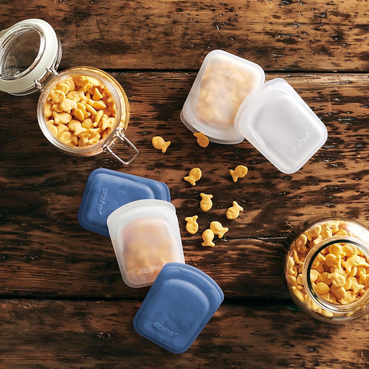 2 Pzas Bolsas Silicona Alimentos Transparente Profundo