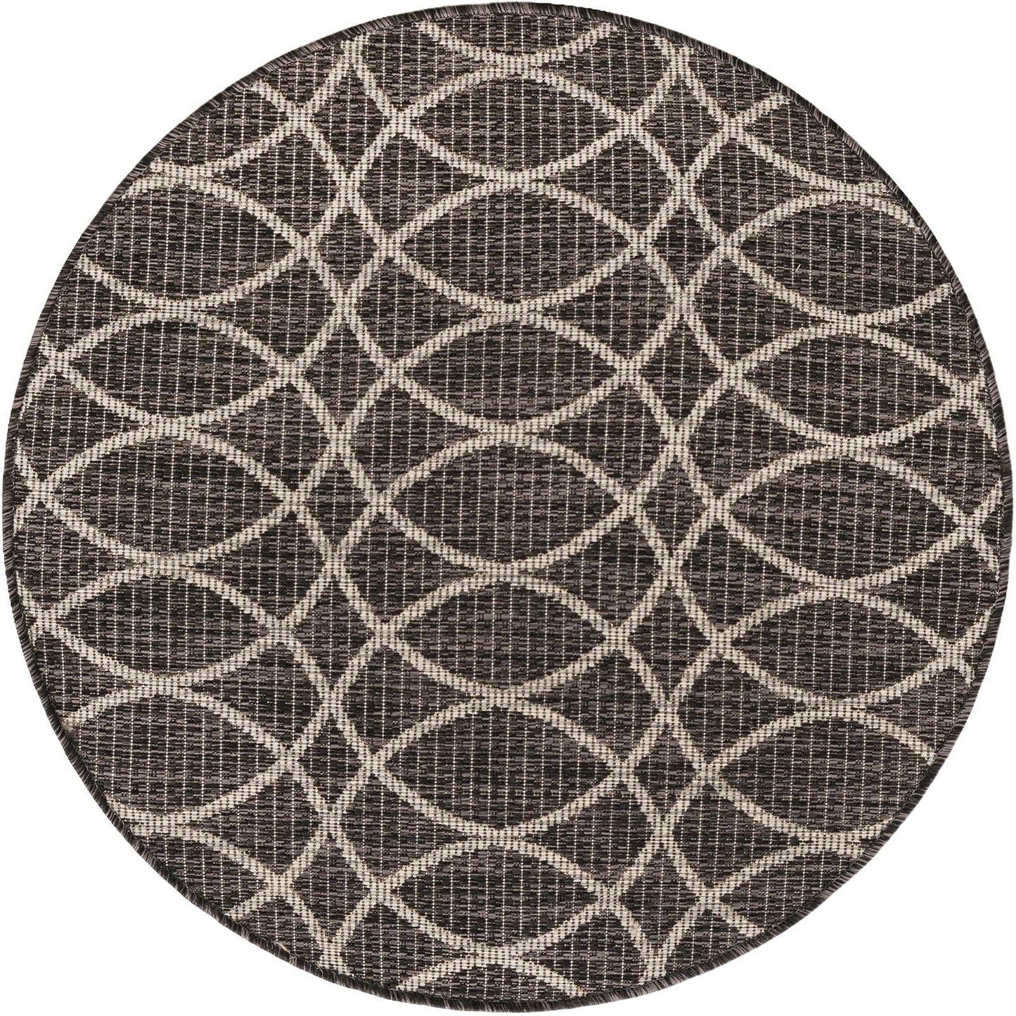 Alfombra área redonda 3ft1pulg carbón/marfil