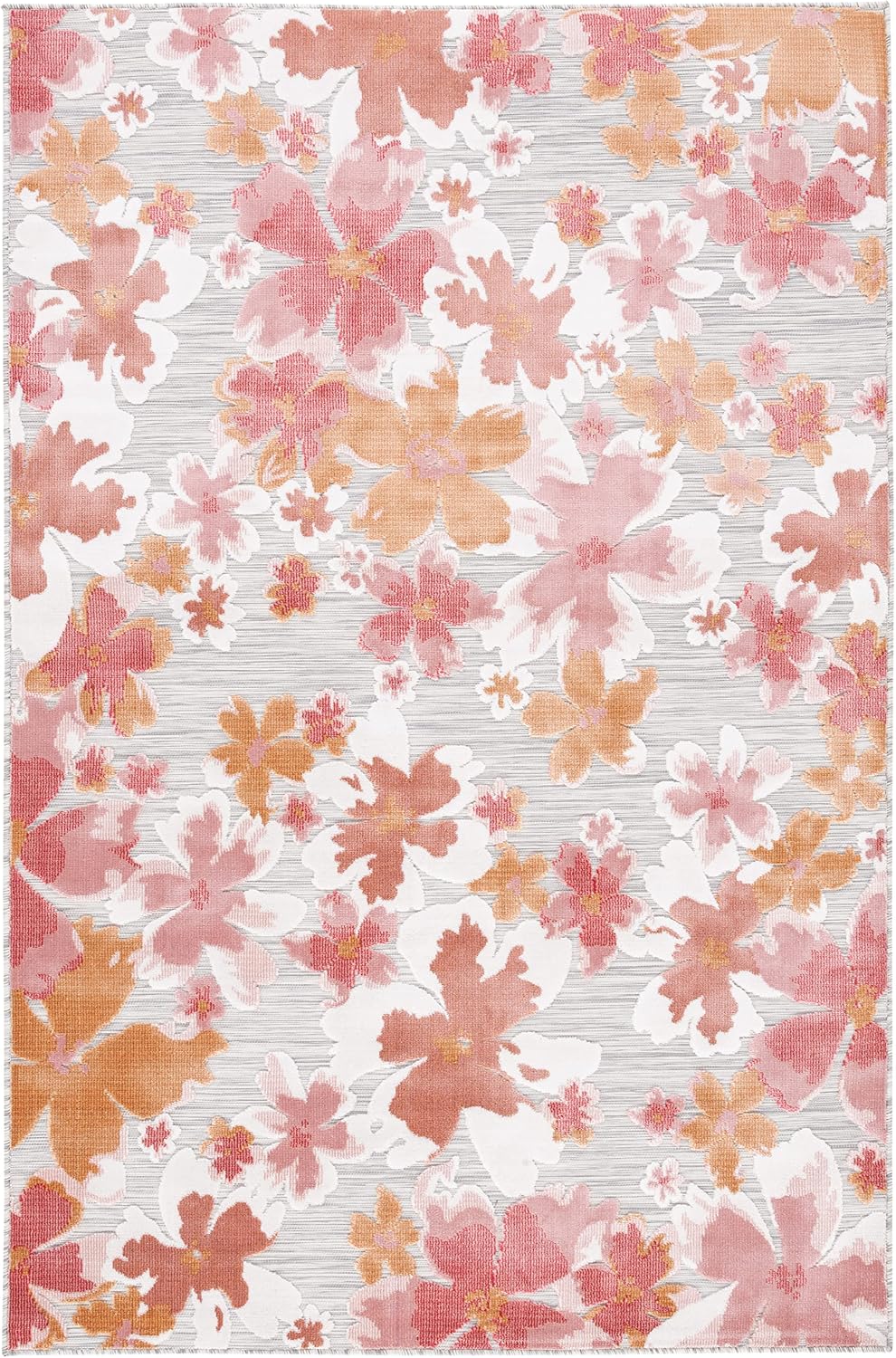 Alfombra exterior lavable 4x6ft gris y rosa ideal patio