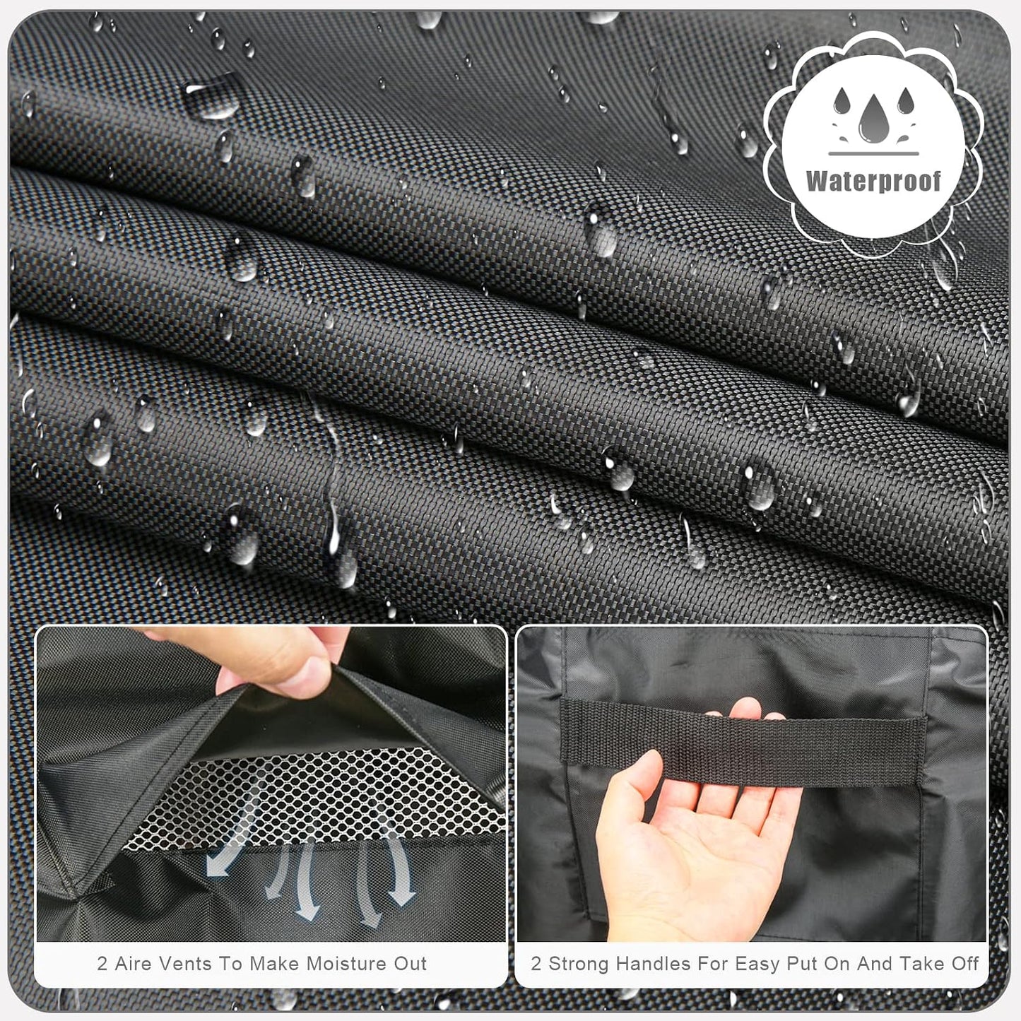 Cubiertas hogueras 68" impermeables 600D negro