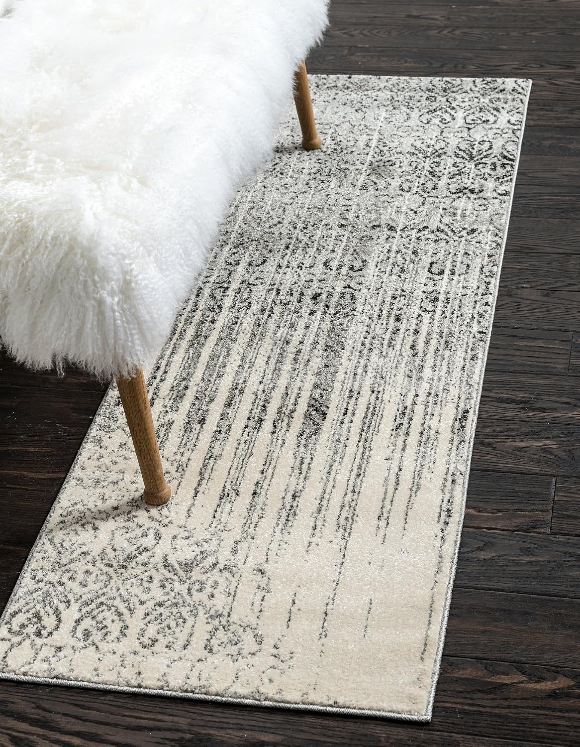 Alfombra área Jennifer 2x6' gris/negro