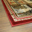Alfombra rustica roja oso alce 5.3x7.3pies