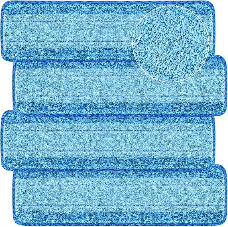 4 Almohadillas Mopa Microfibra Comp Bona 18pulg Azul